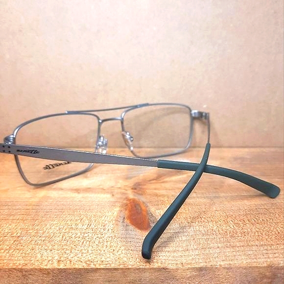 NEW Prescription-Ready Eyeglass Frame, gunmetal/green, 55-17-140, metal, glasses - Picture 4 of 6